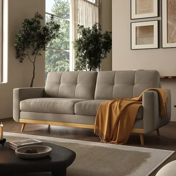 mid Century Modern Loveseat Sofa Button Tufted Upholstered Small Couch for Living Room Bedroom Decor Customized